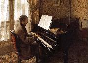 Gustave Caillebotte The young man plays the piano china oil painting artist